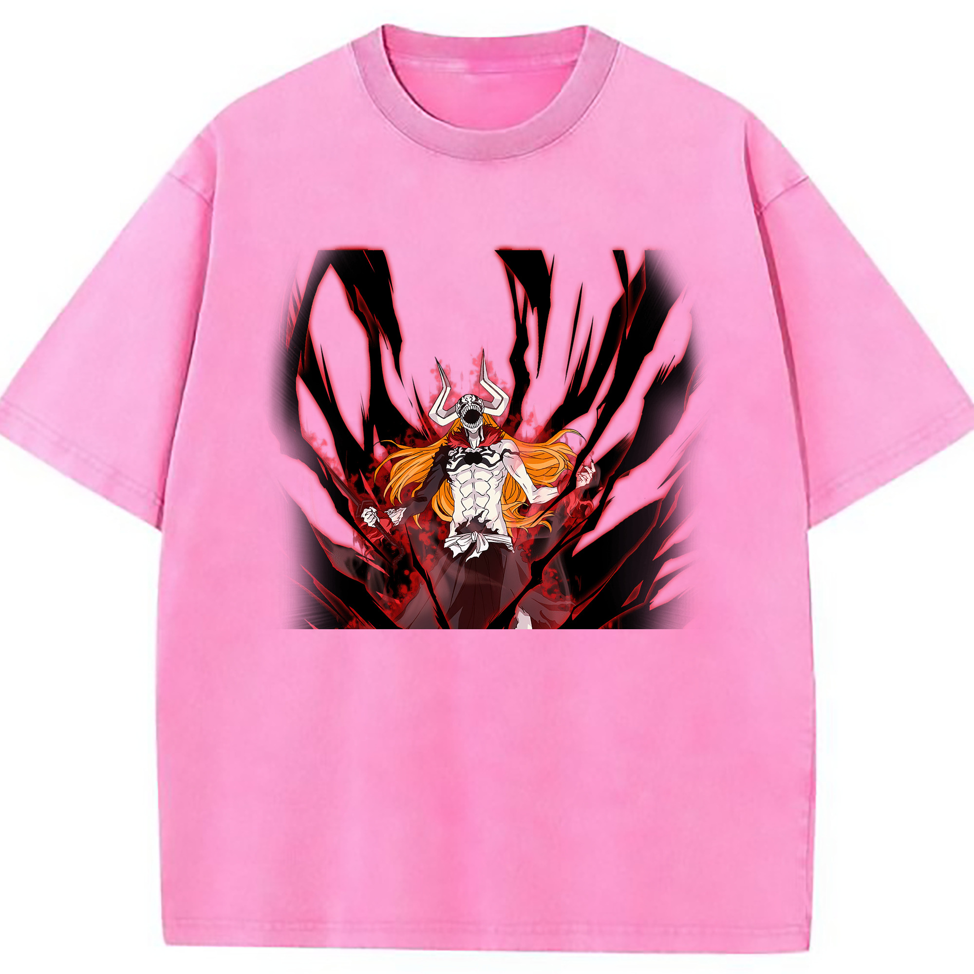 （画像用） ブリーチ 黒崎一護（くろさき いちご）BLEACH Kurosaki Ichigo 綿100% ヴィンテージ風 半袖Tシャツ（フロントプリント）